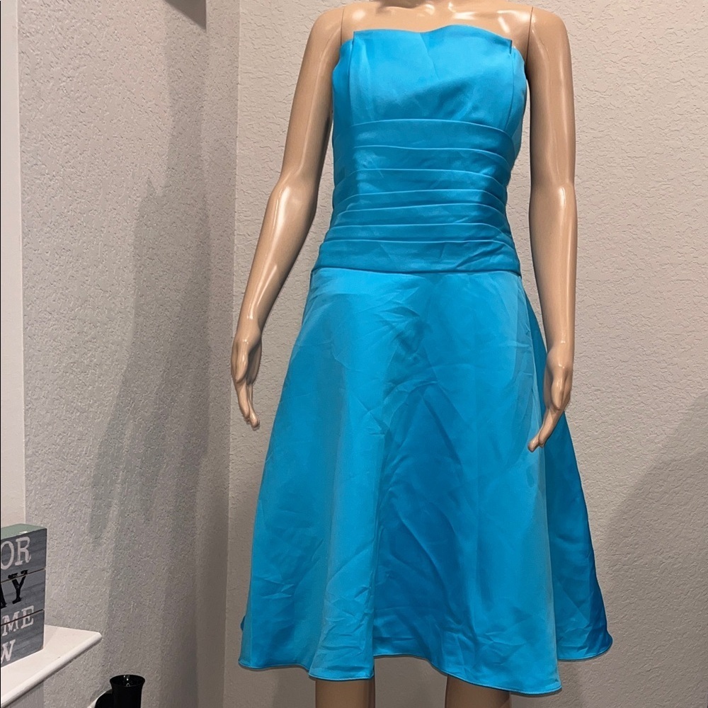 NWT Eden Maids Vibrant Strapless Blue Dress